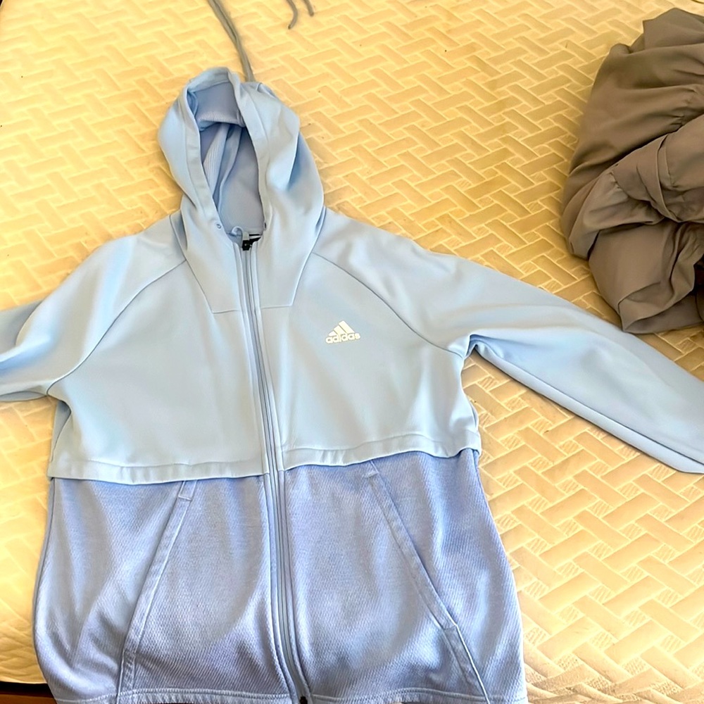 Blue Adidas Jacket, runs a little small, women twice